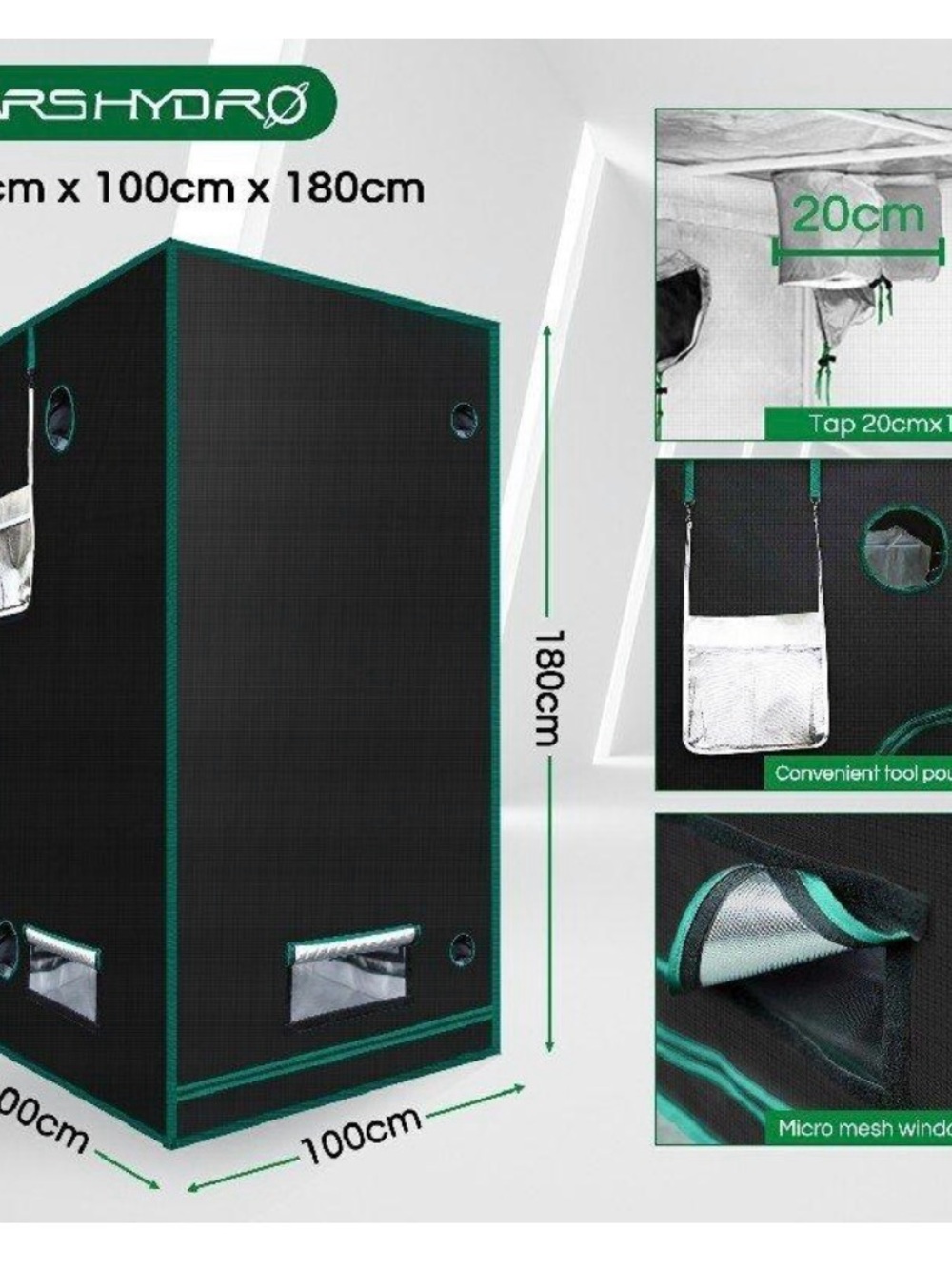 Hydroponic Indoor Garden Grow Tent - Mars Hydro 70x70x160cm ((Reflective Mylar) - Picture 3 of 14